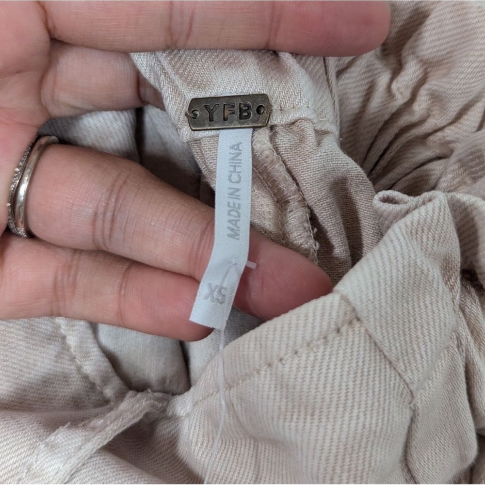 Young Fabulous & Broke YFB Saidie Wide Leg Patch Pocket Pants Cream XS - Picture 6 of 7